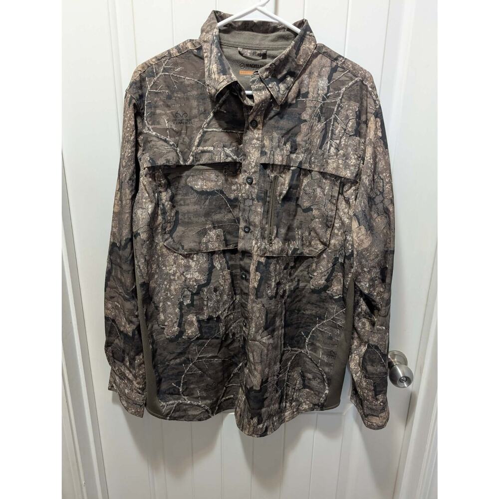 Magellan Realtree Camouflage Timber Long Sleeve Button Up Sleeves Shirt Men's M